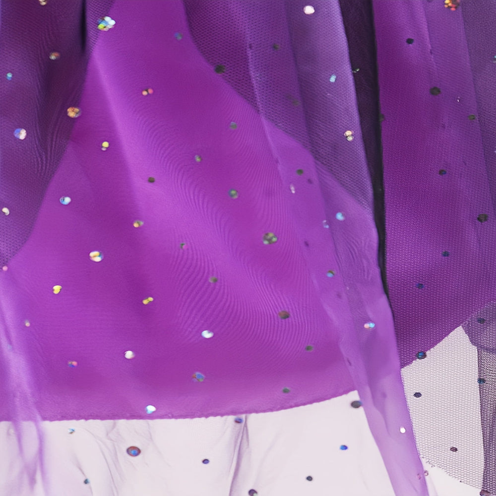 Costume de sorcière d'Halloween pour enfants en polyester avec dentelle, robe de fête et chapeau