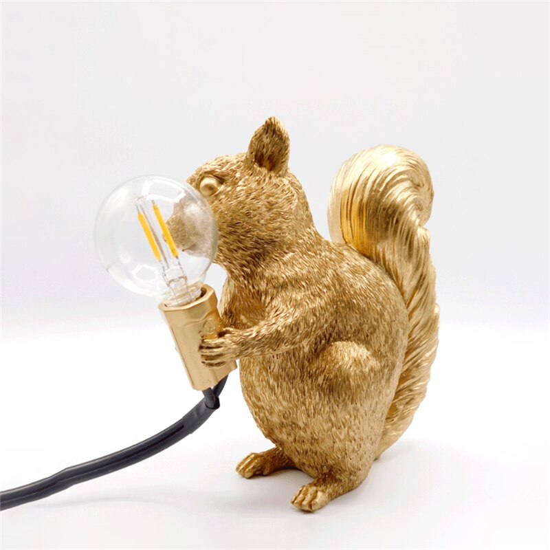 Lampe de table LED SquirrelGlow | Design mignon & lumière chaude pour enfants/chambre