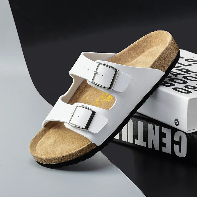 Herrensandalen aus Leder mit Schnallenriemen
