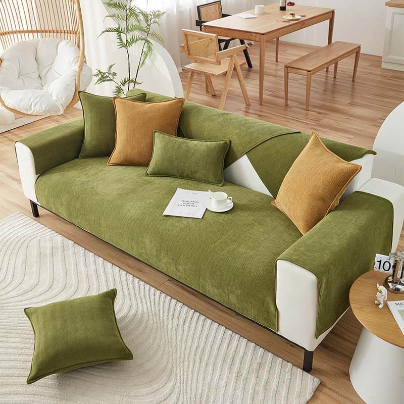 Sofa cover waterproof herringbone chenille fabric