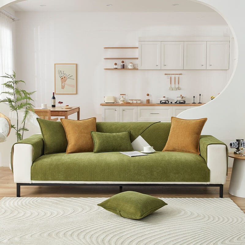 Sofa cover waterproof herringbone chenille fabric
