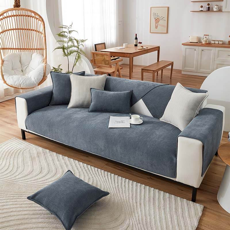 Sofa cover waterproof herringbone chenille fabric