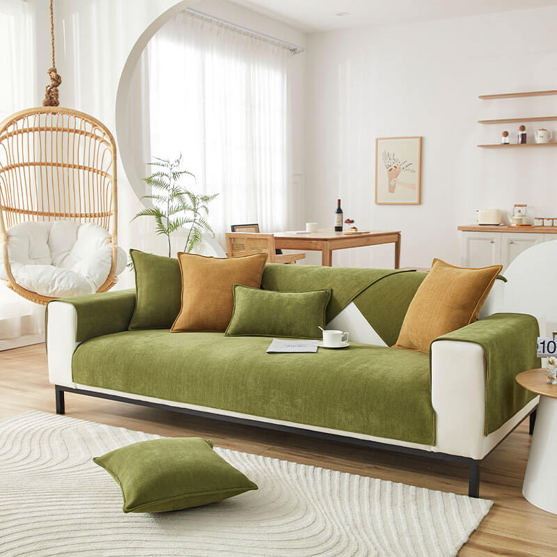 Sofa cover waterproof herringbone chenille fabric