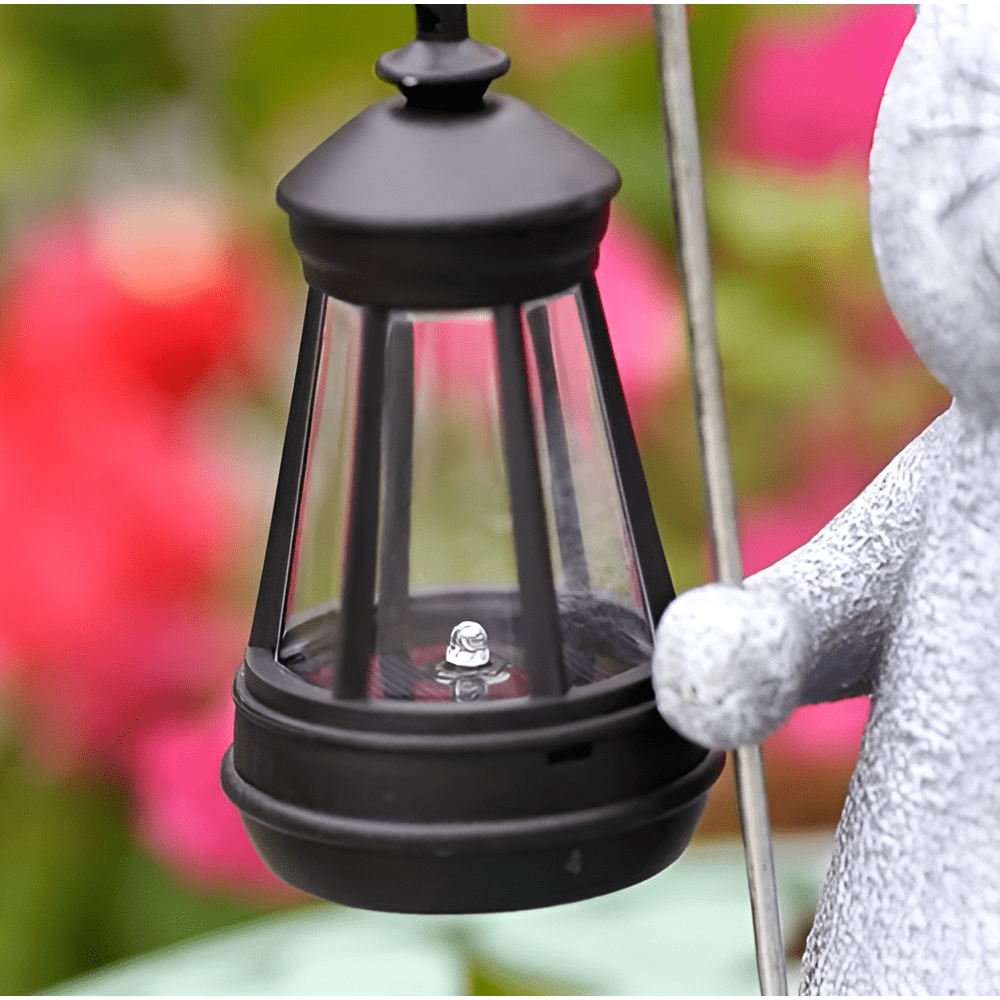 Statue solaire Chat scintillant | Éclairage de jardin économe en énergie