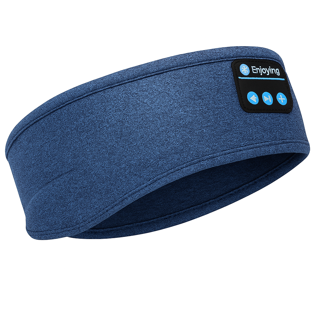 Bluetooth spánkové sluchátka měkká látková čelenka