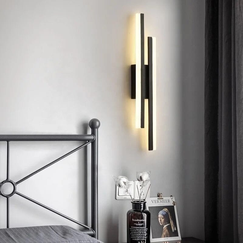 Lampada da parete moderna nera LED lampada da interno