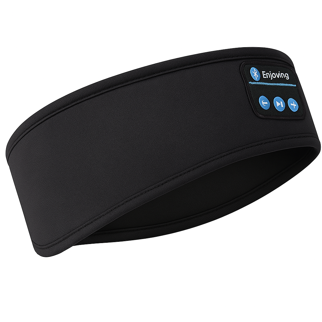 Bluetooth spánkové sluchátka měkká látková čelenka