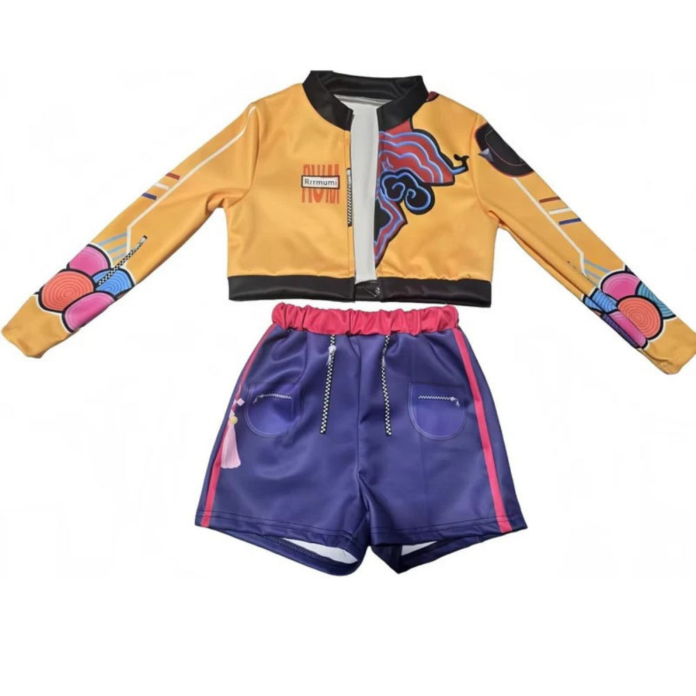 Rumi Kostüm für Mädchen Pop-Sänger Verkleidung Inklusive Jacke T-Shirt Shorts 3-teiliger Satz