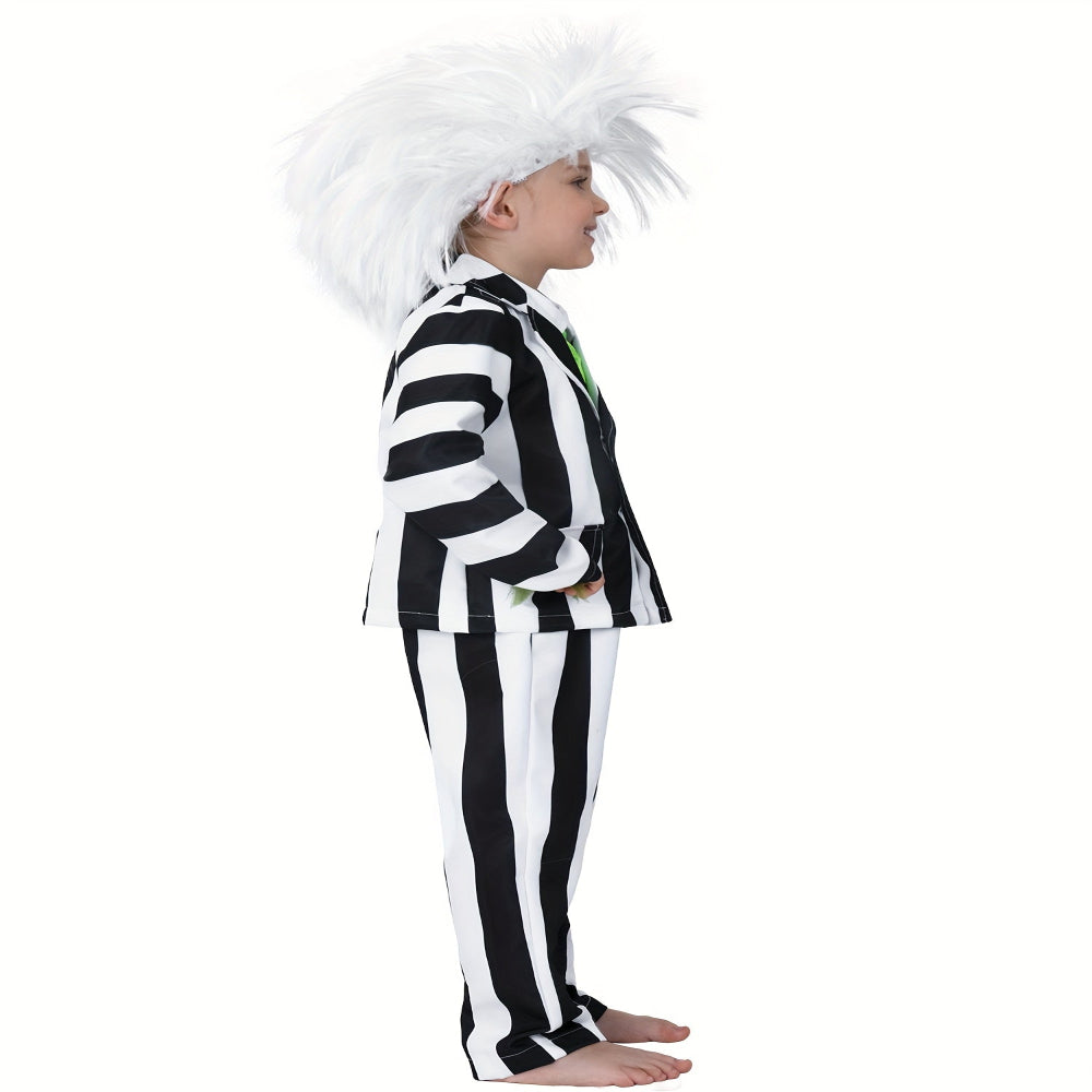 Costume d'Halloween pour enfants costume rayé noir et blanc
