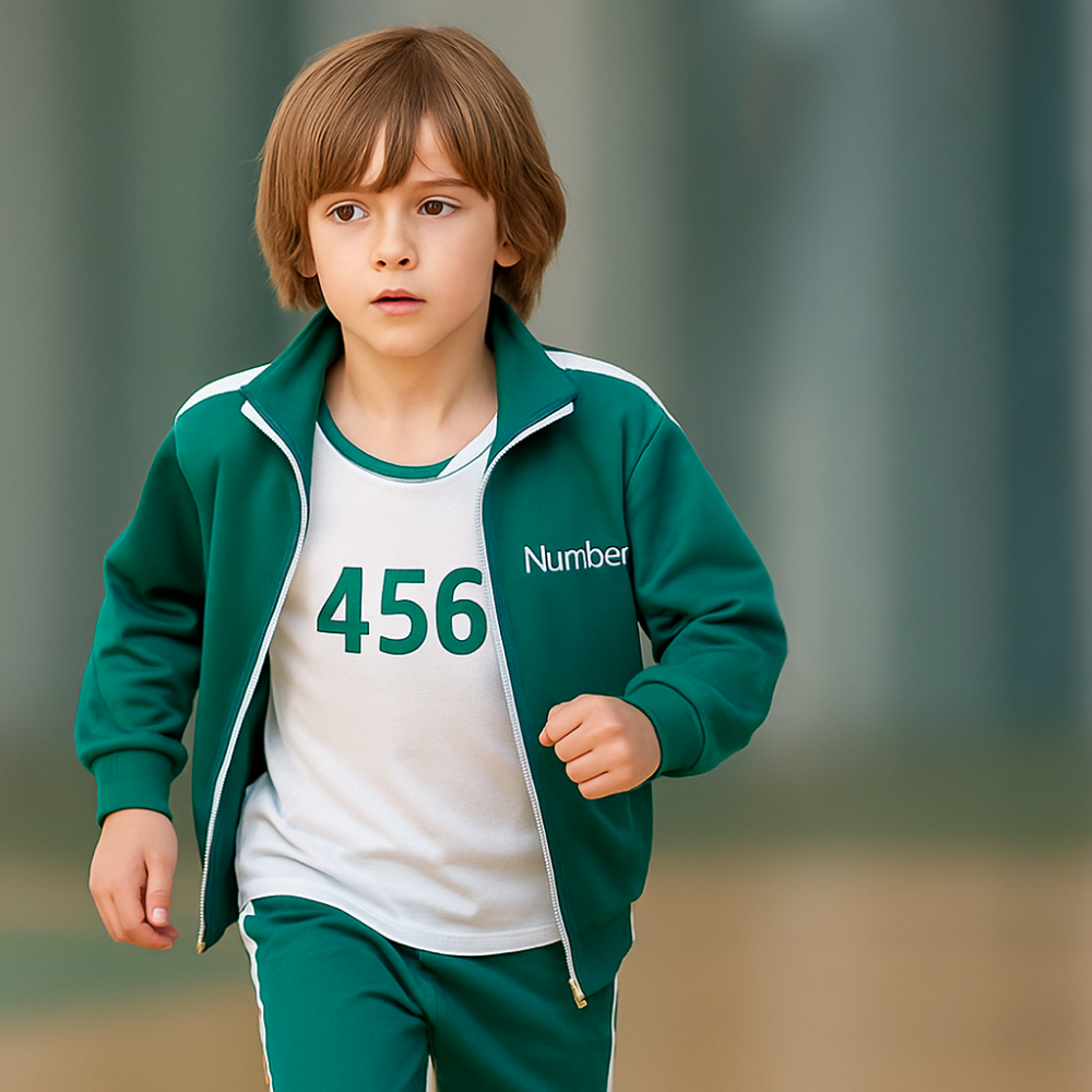 Juegos de Calamares para Niños 2 Disfraz Corea Niños Niñas Sudadera Deportiva Verde 456 230 para Equipo Fiesta de Carnaval de Halloween Ropa de Cosplay