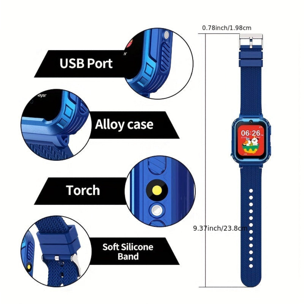 Reloj inteligente para niños con pantalla táctil, recargable por USB, rastreador de fitness educativo