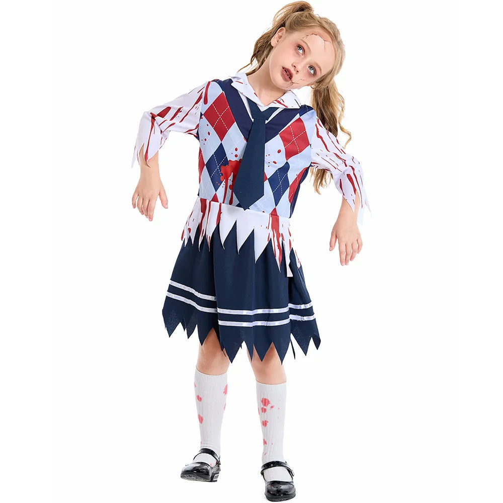 キッズ ゾンビ スクール ハロウィン コスチューム