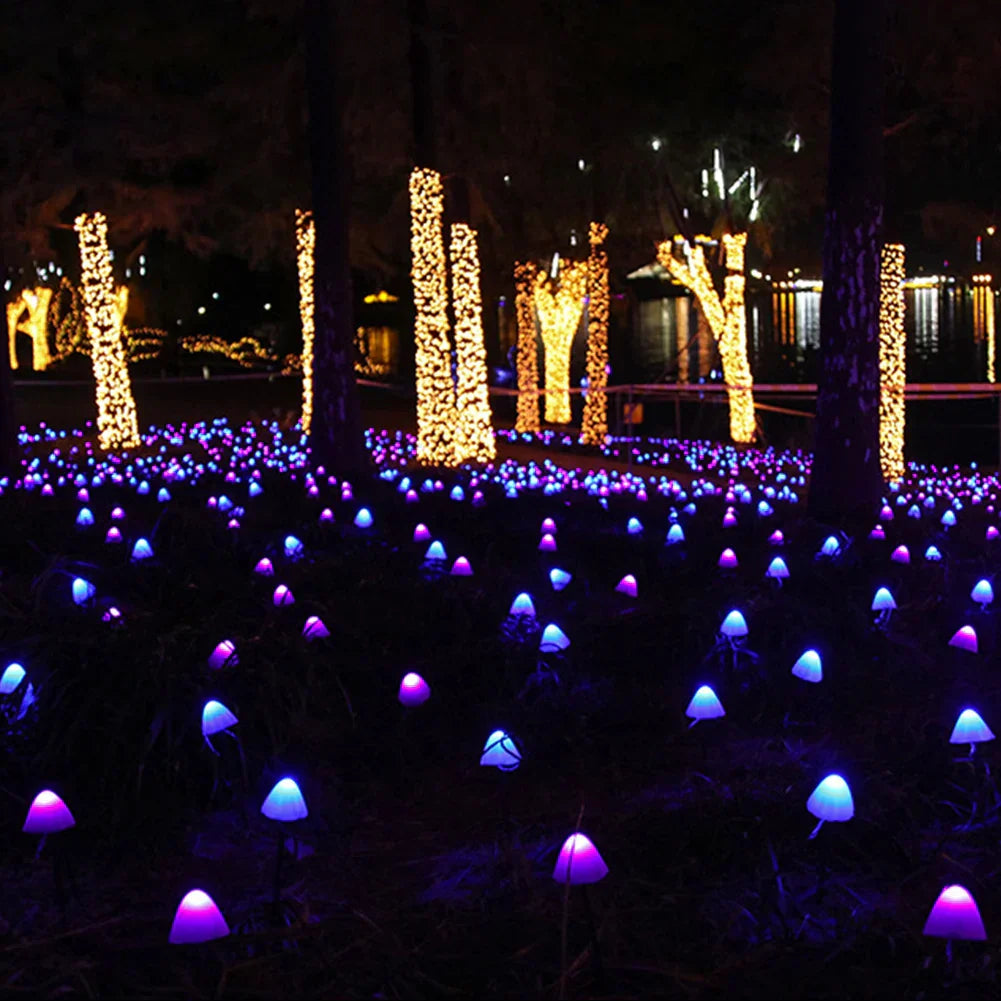 Champignons Lumineux : Guirlandes Solaires pour Jardin – Lampes de Pelouse LED Étanches pour Décoration Extérieure