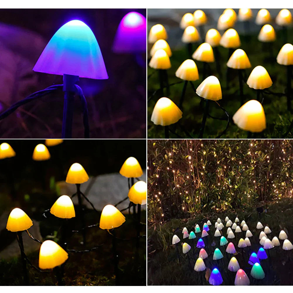 Champignons Lumineux : Guirlandes Solaires pour Jardin – Lampes de Pelouse LED Étanches pour Décoration Extérieure