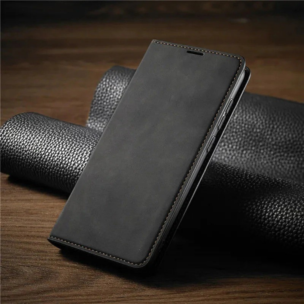 Kožené magnetické flip pouzdro na telefon