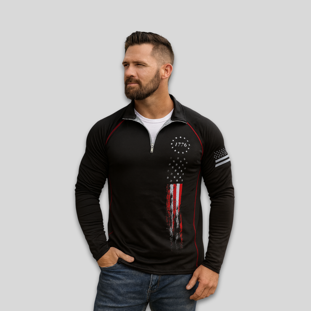 Herren Patriotisches amerikanisches Flaggen-Langarmshirt - Veterans Day Pullover