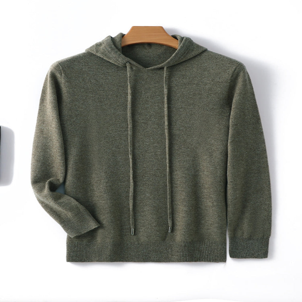Men’s Cashmere Wool Hoodie Sweater | Soft Warm Knitwear