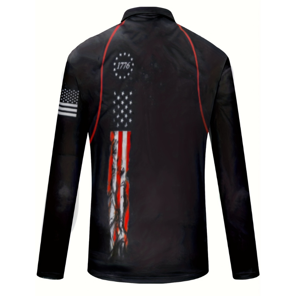 Herren Patriotisches amerikanisches Flaggen-Langarmshirt - Veterans Day Pullover