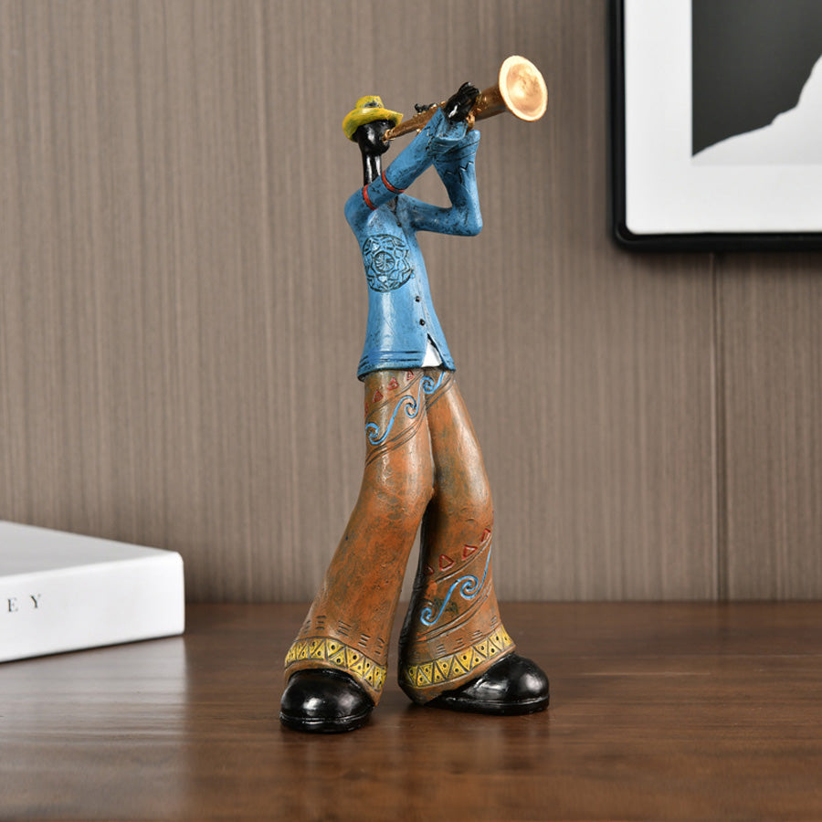 Scultura in resina di musicista jazz per arte da parete