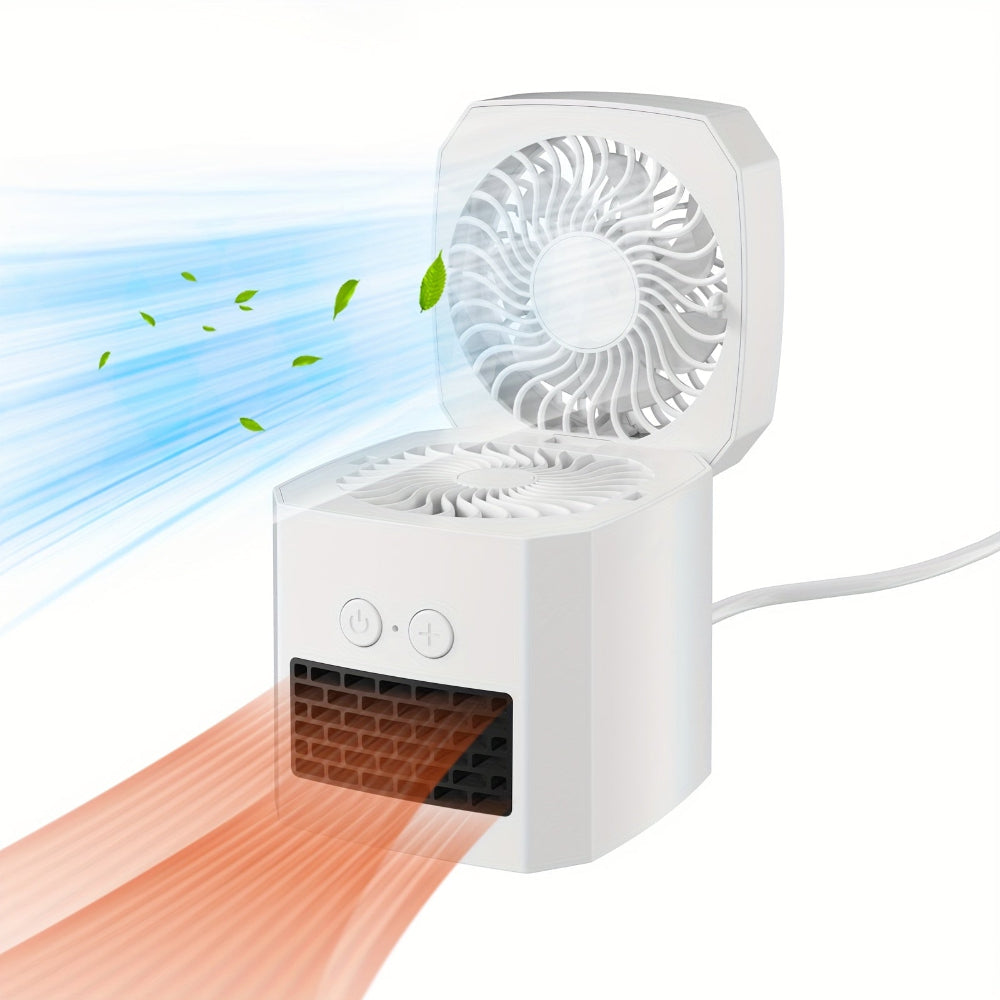 Mini Elektrischer Raumheizer und Kühlventilator Tragbarer Desktop-Heizer