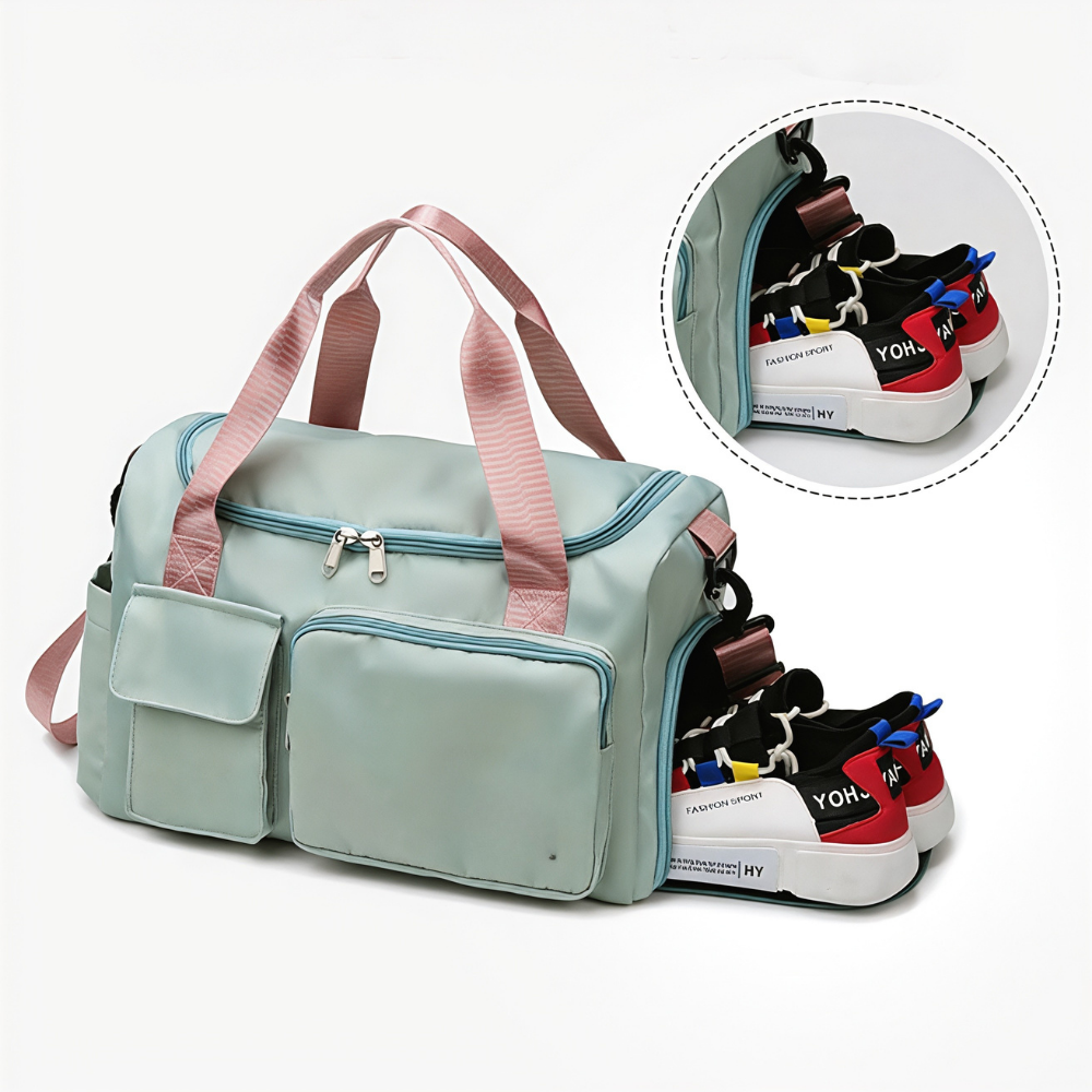 Waterproof Travel Duffel Bag | Large Gym Luggage Shoe Compartment