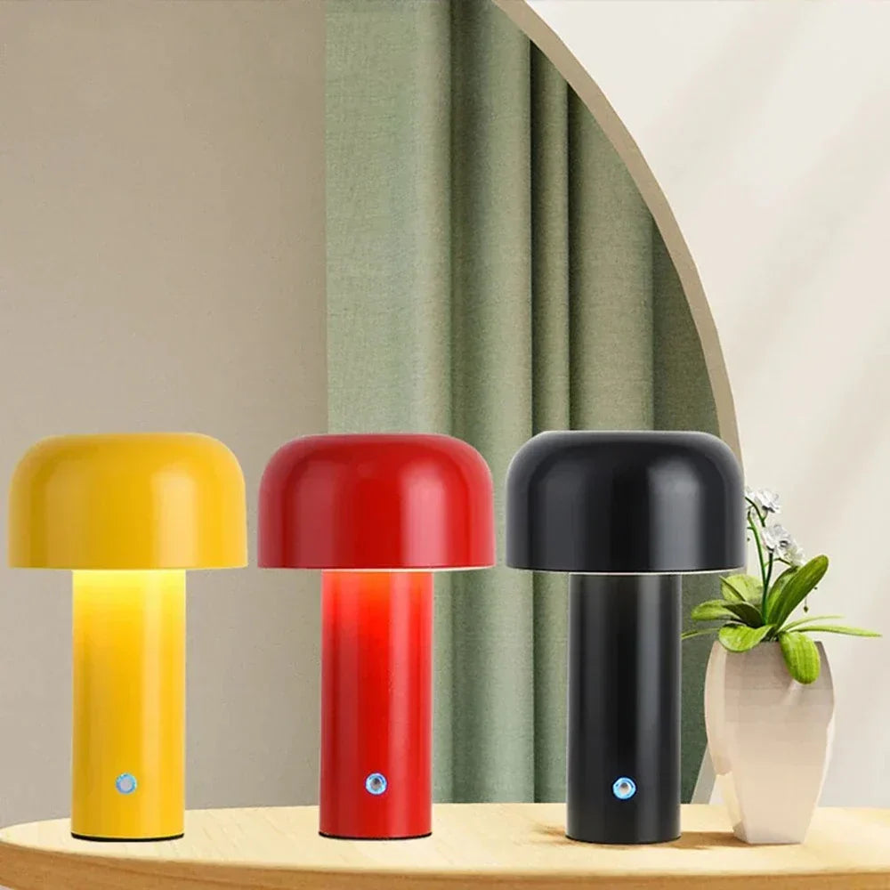 GlowSphere : Lampe de table LED rechargeable – Lampe champignon portable élégante pour ambiance intérieure