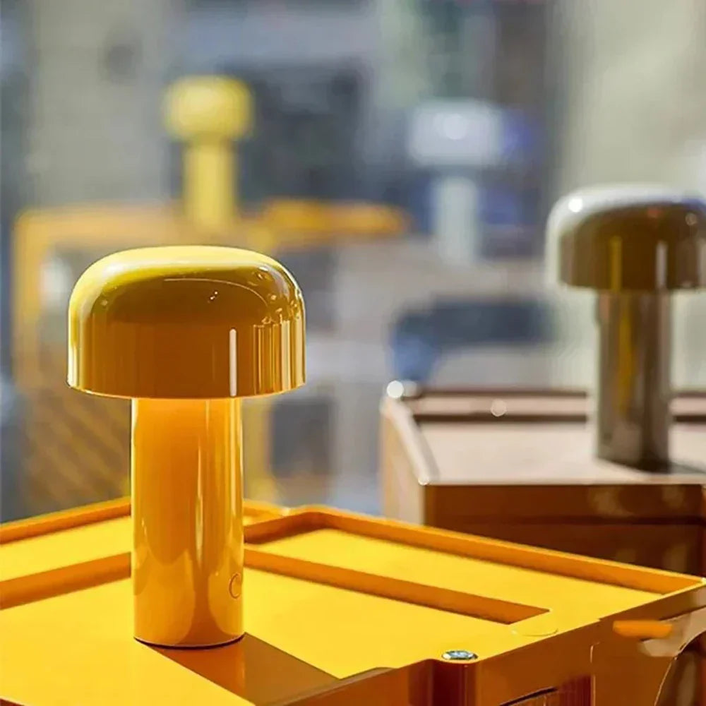 GlowSphere : Lampe de table LED rechargeable – Lampe champignon portable élégante pour ambiance intérieure