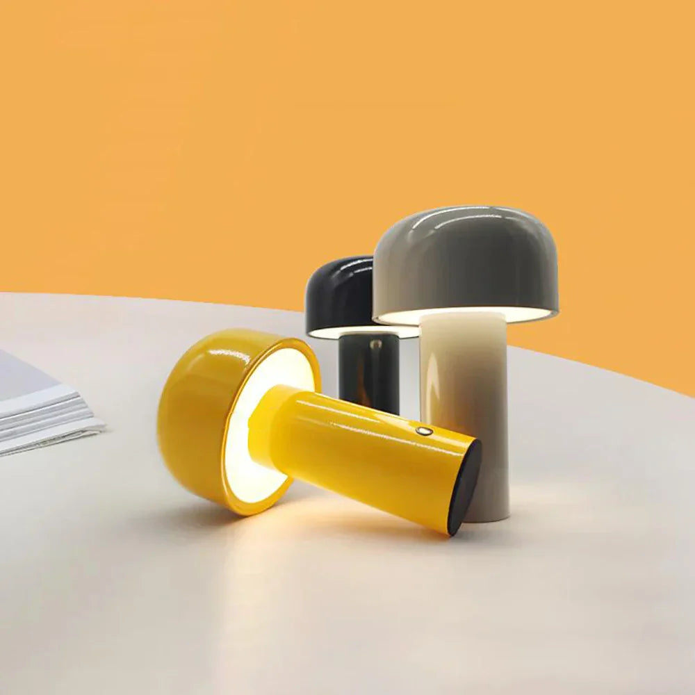 GlowSphere : Lampe de table LED rechargeable – Lampe champignon portable élégante pour ambiance intérieure