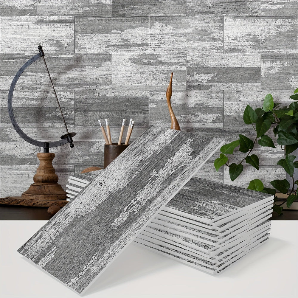 Abziehbare und klebende Wandpaneele rustikale Holzstruktur wasserdichte Dekoration