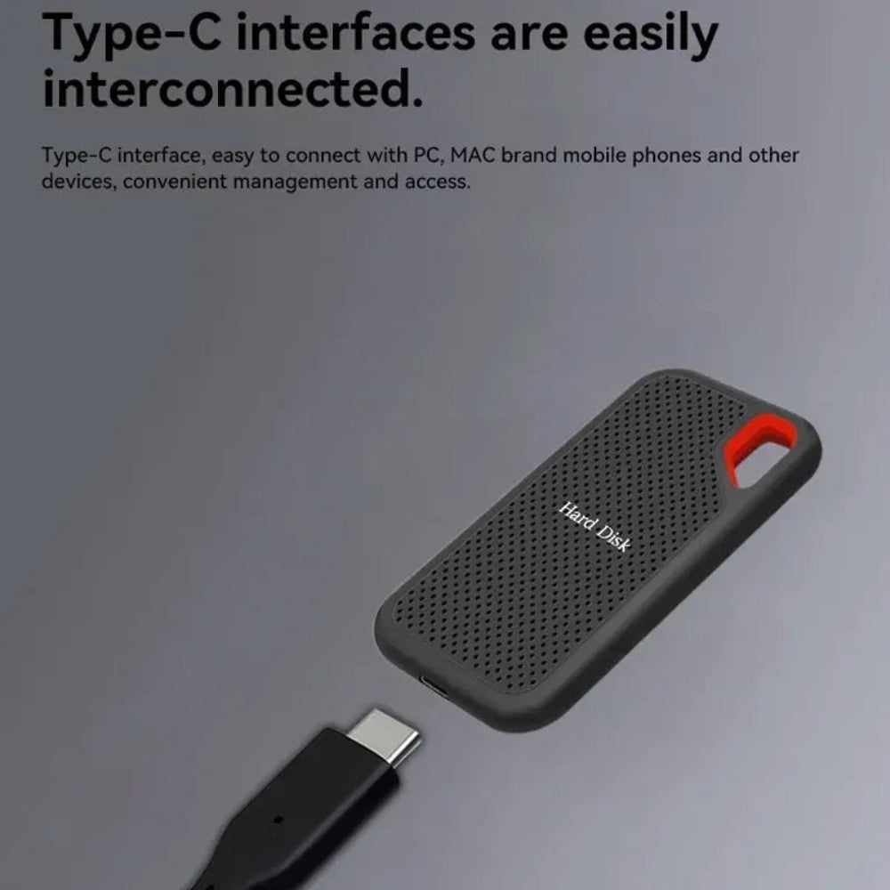 Tragbares externes SSD-Laufwerk Hochgeschwindigkeits-Datenübertragung Stoßfestes Speichergerät