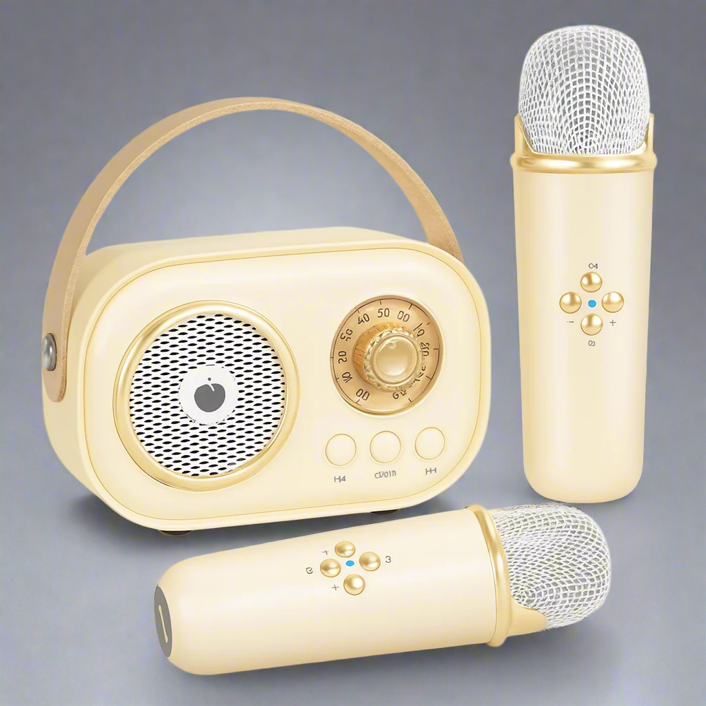 Karaoke přístroj Retro Bluetooth hudební reproduktor sada