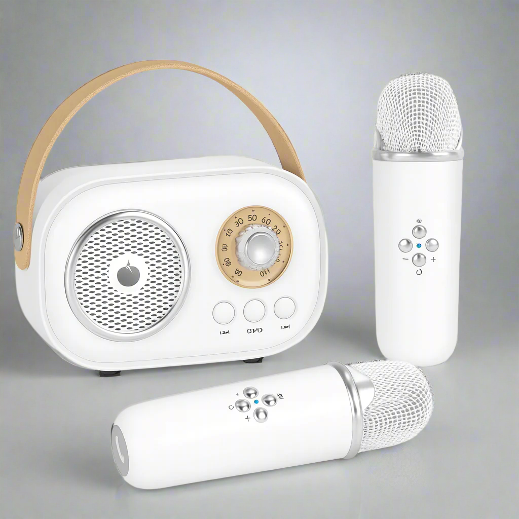 Karaoke přístroj Retro Bluetooth hudební reproduktor sada