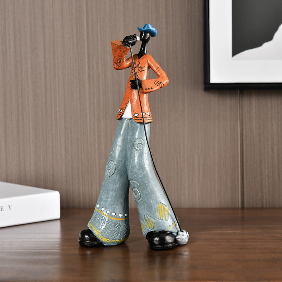 Scultura in resina di musicista jazz per arte da parete