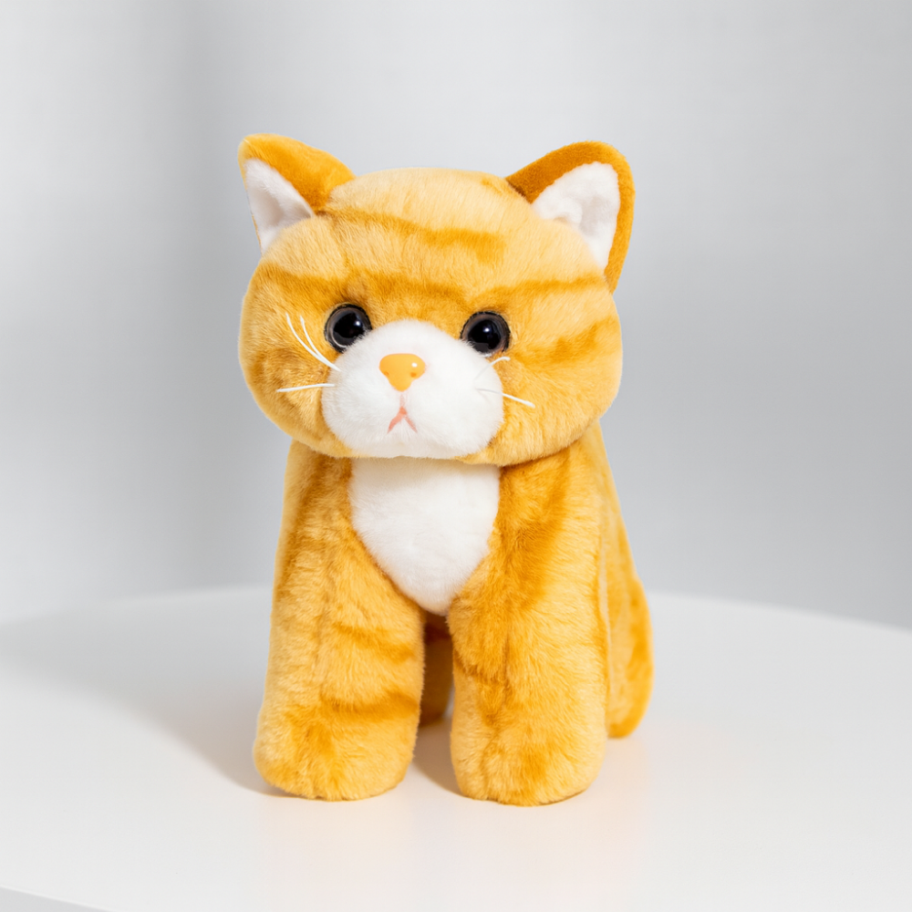 Realistisches Katzenplüschspielzeug Weiche Gefüllte Kätzchenspielpuppe Kinder Geschenk