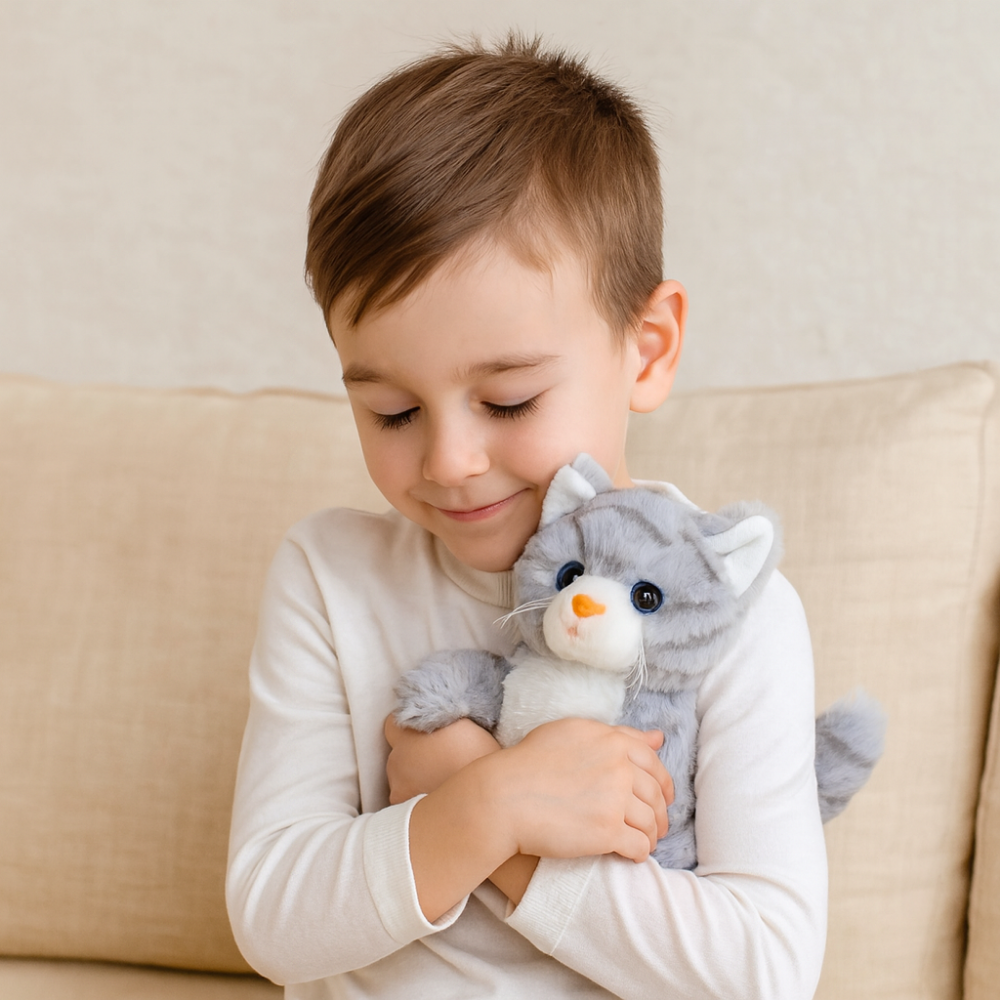 Realistisches Katzenplüschspielzeug Weiche Gefüllte Kätzchenspielpuppe Kinder Geschenk