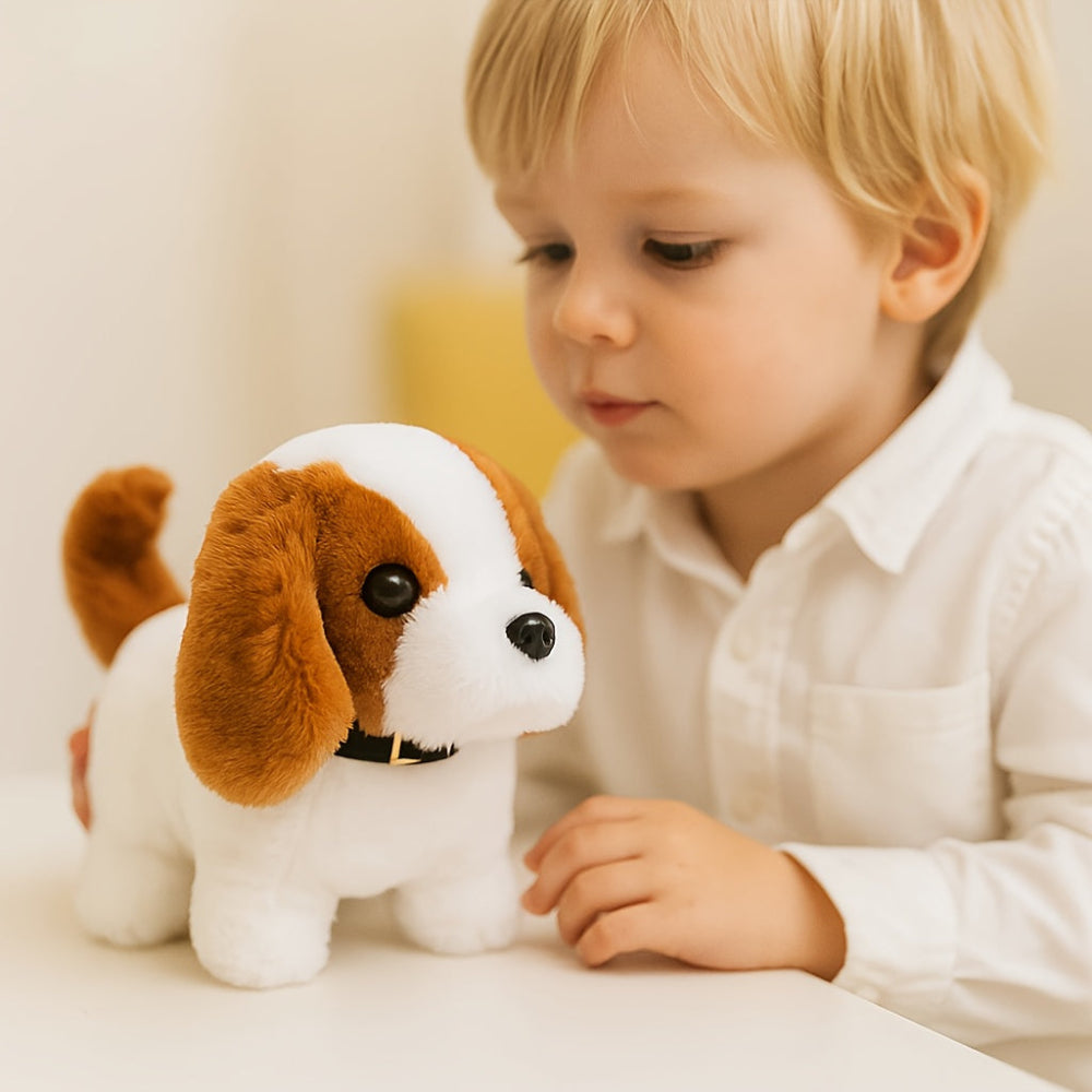 Realistisches interaktives Welpenspielzeug mit Geräuschen, Bewegung und laufendem Hund