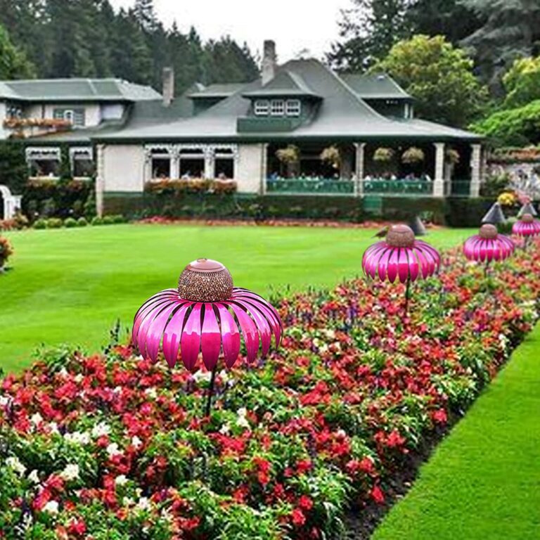 鳥の餌台 金属製の花の庭の装飾品