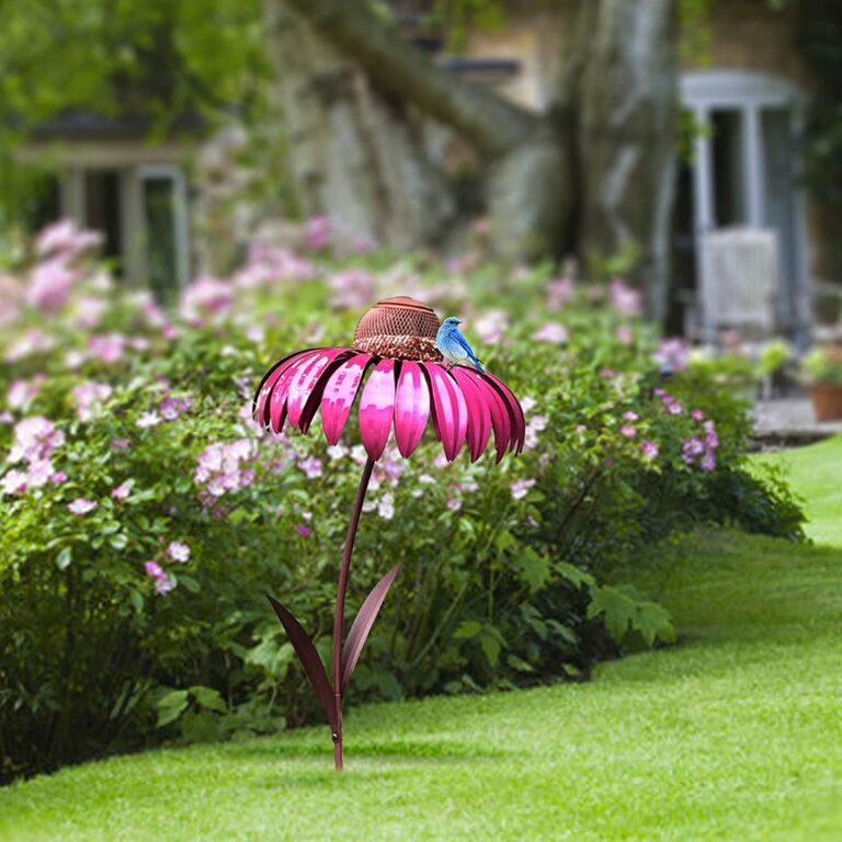 鳥の餌台 金属製の花の庭の装飾品