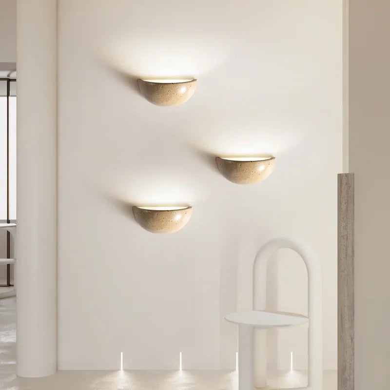 Luminous Haven – Applique murale en pierre LED élégante pour ambiance salon et chambre