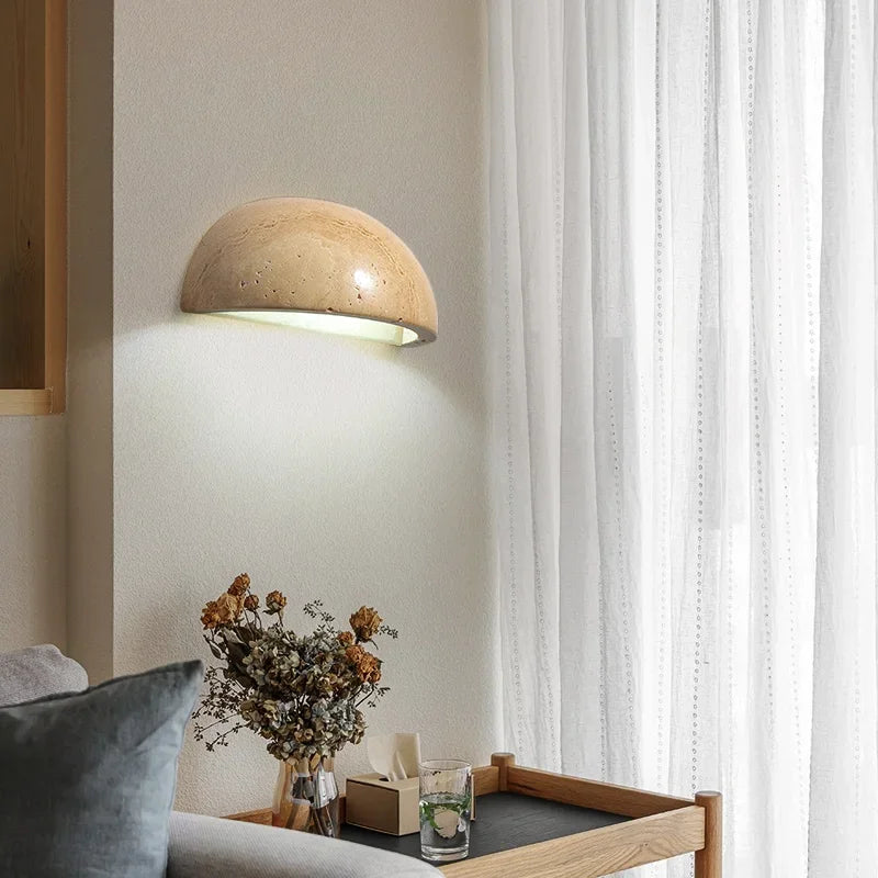 Luminous Haven – Applique murale en pierre LED élégante pour ambiance salon et chambre