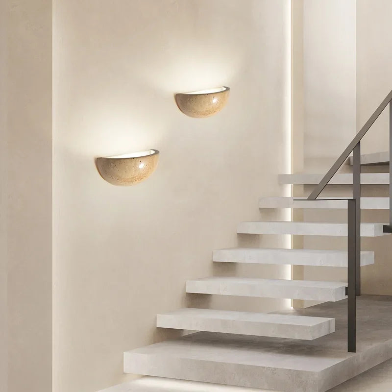 Luminous Haven – Applique murale en pierre LED élégante pour ambiance salon et chambre