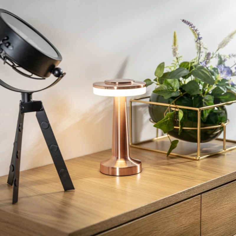 Bordlampe Metal LED Genopladelig Dæmpbar Lys