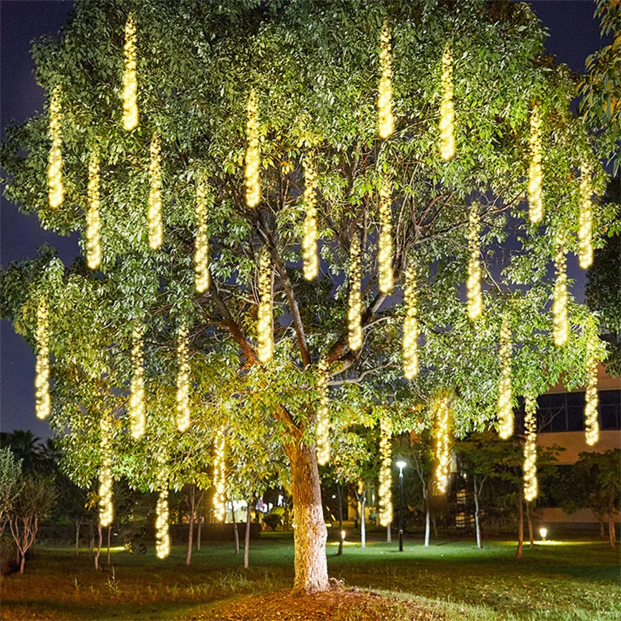 GlowCascade | Guirlande LED scintillante pour décoration extérieure