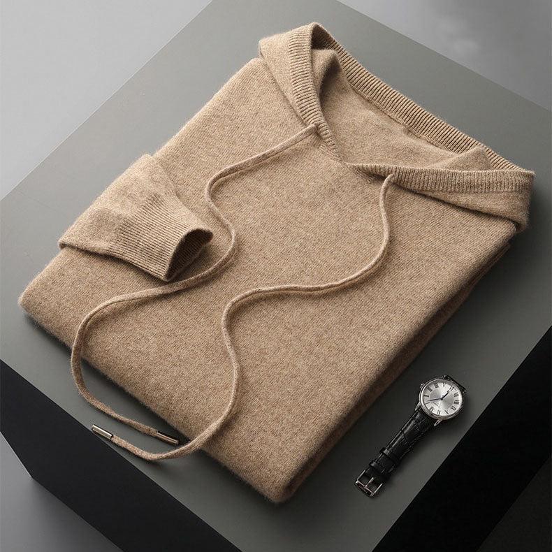 Uld Hættetrøje Merino Strik Pullover til Mænd