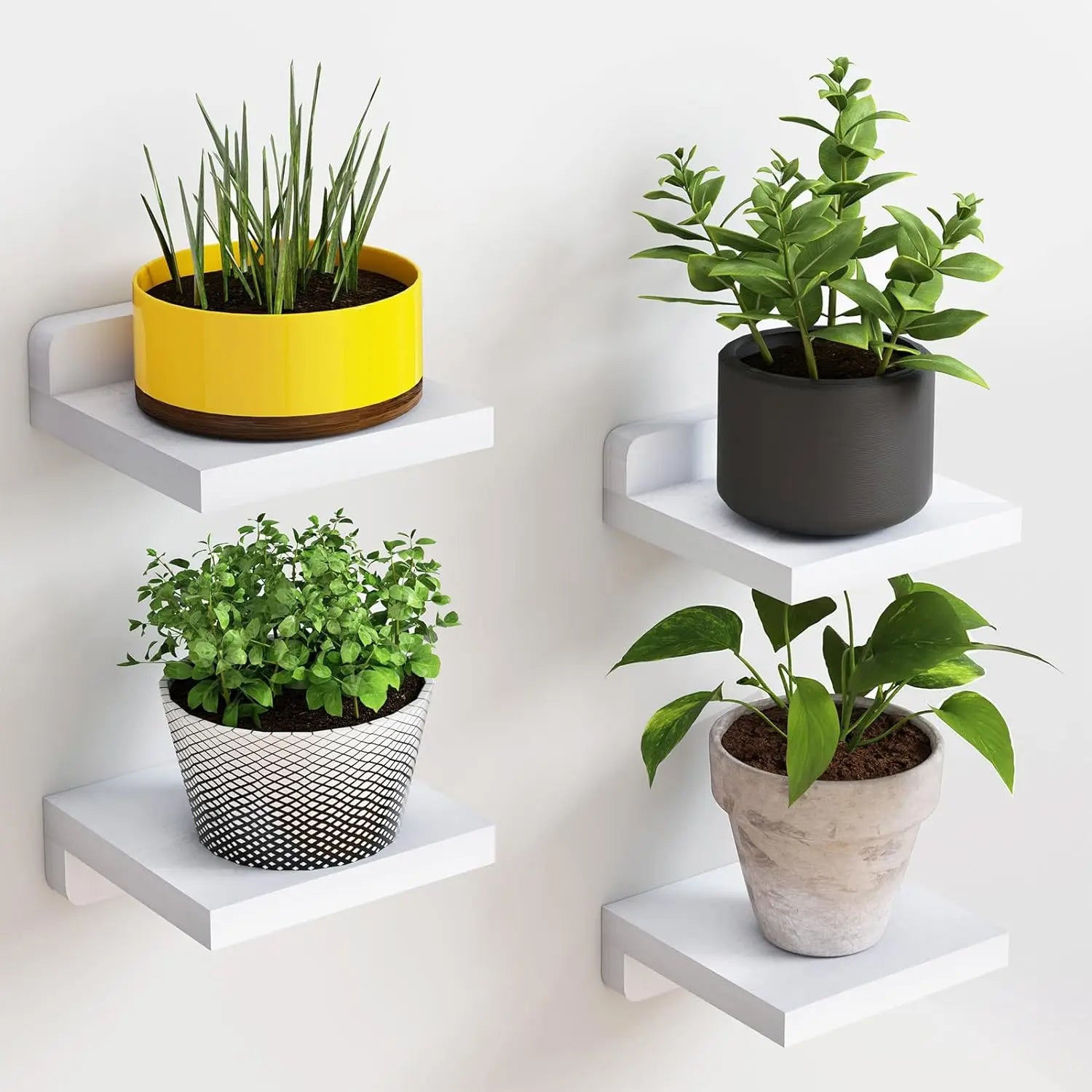 Wood Floating Wall Shelf Set of 4