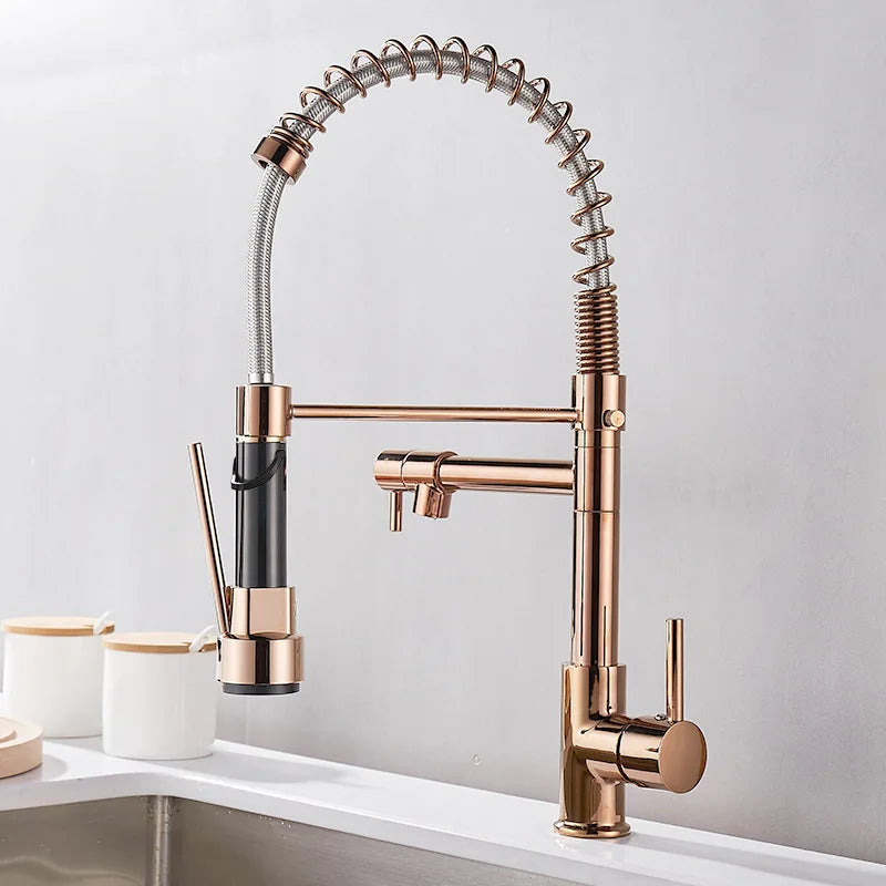 FlexFlow - Dual Spout Brass Kitchen Faucet