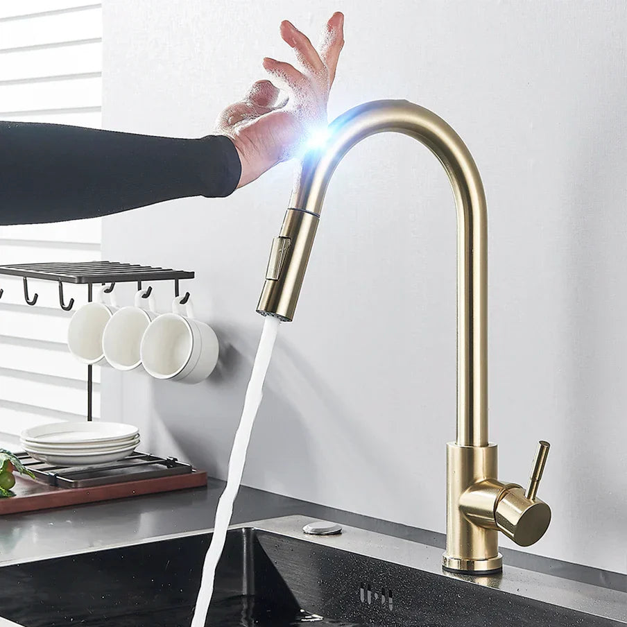Robinet de cuisine avec capteur tactile et extractible