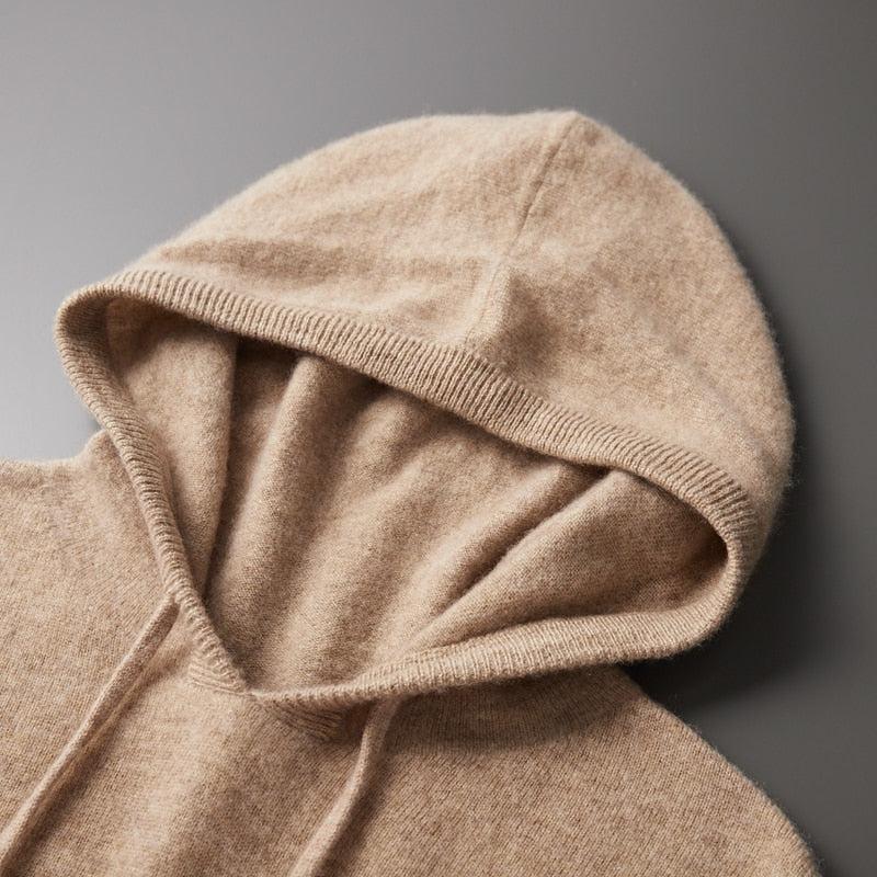 Uld Hættetrøje Merino Strik Pullover til Mænd