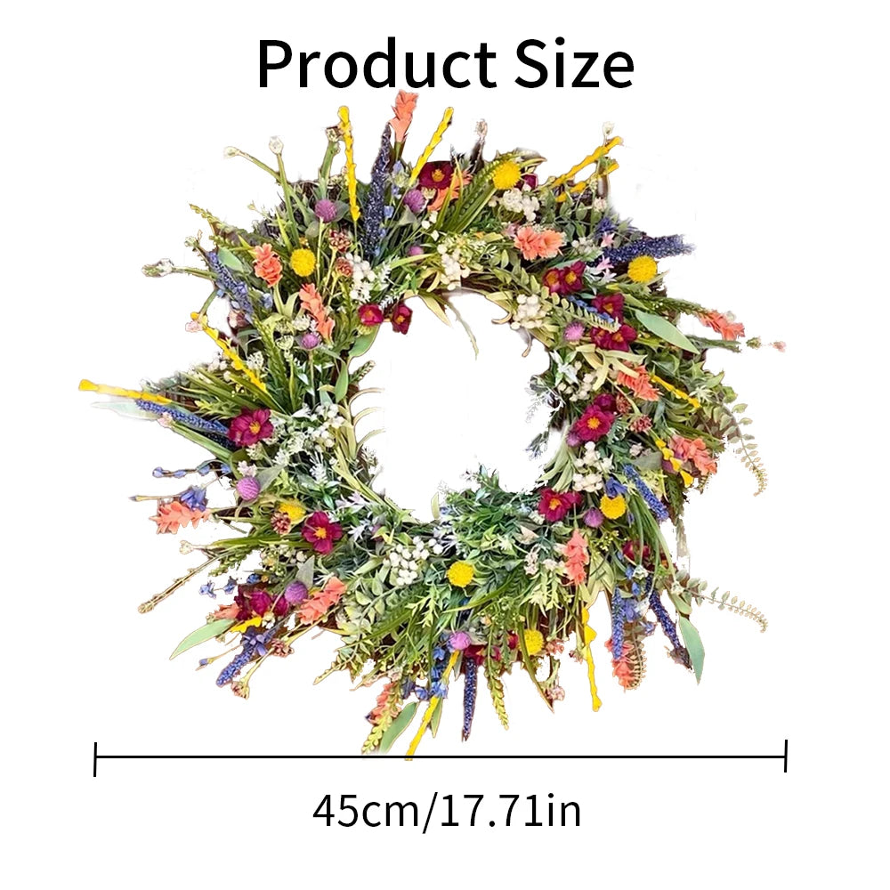Couronne de porte Florale Vibrante | Décor Floral Fait Main