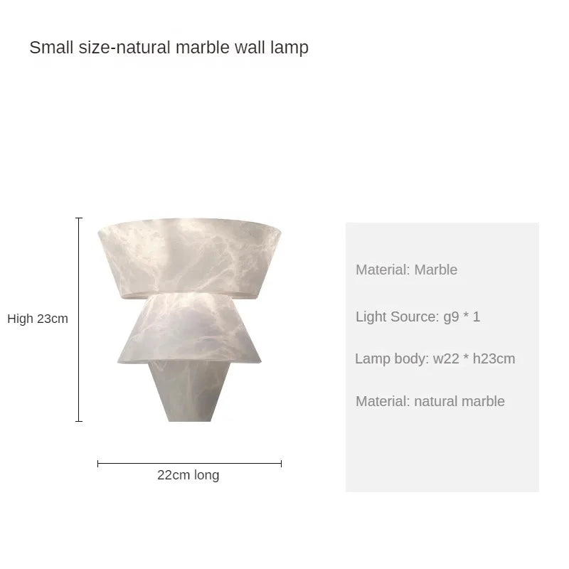 LuxeStone - Lampe murale élégante en marbre fabriquée en pierre naturelle pour une esthétique moderne